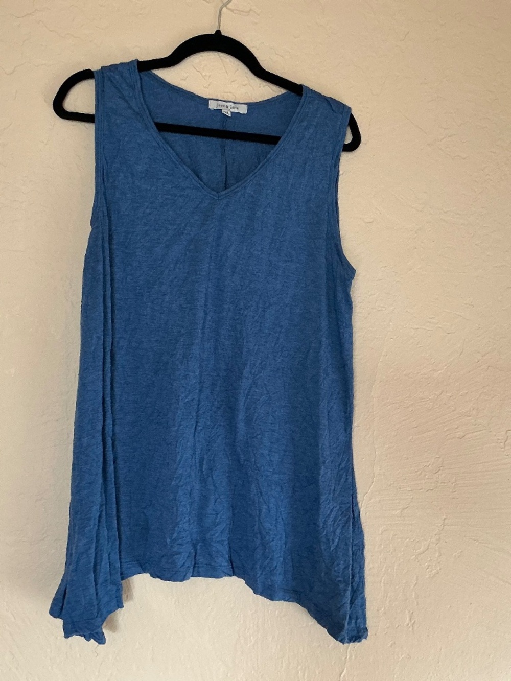 Jess and Jane crinkly summery blue tank tunic